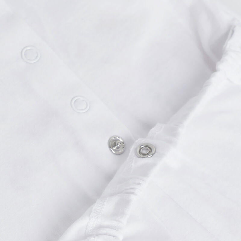 Infants White Applique Nappy Opening Babysuit image number 3